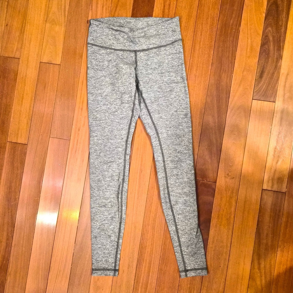Lululemon Wunder Under Leggings Women 6 Gray Space Dye Yoga Pants excellent